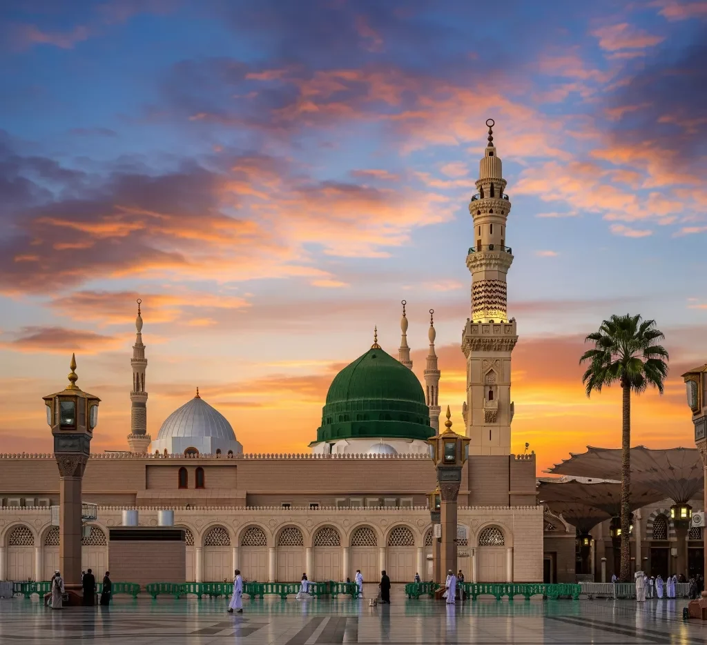 القبة الخضراء للمسجد النبوي - زيارة المدينة مع روضة الصالحين